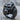 Silverback gorilla ring, black rhodium plated, front angled view on wood