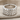 Three row wedge ring, polished silver, angled product view