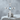Moonstone Center Cross Pendant, polished silver, front product view
