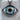 Evil Eye Crescent Halo Pendant, black rhodium plated, front view