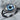 Evil Eye Split Shoulder Ring in black rhodium plated silver, front view