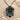Dahlia Folded Petal Pendant, black rhodium plated finish front view