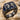 Gemini Facing Portraits Ring, black rhodium, front product photo