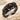 Garnet Rosebud Wedding Ring, black rhodium plated, product photo
