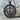 Khanda Garnet Halo Pendant, black rhodium, studio product photo