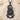 Athena Owl Moonstone Pendant in black rhodium plated finish