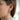 Chevron Huggie Earring, rose gold, worn on model's ear