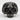 Scroll skull ring, black rhodium plated, angled three-quarter view