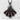 Phoenix Tail Fan Pendant, black rhodium, front product photo