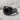 Onyx Reed Stacking Ring in black rhodium, front view