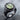 Prehnite Rounded Crater Ring, black rhodium plated, studio product photo