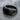 Onyx Curved Saddle Ring, black rhodium plated, angled view