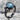 Blue Topaz Ribbon Loop Ring, black rhodium plated, angled studio view