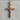 Forged Cross Pendant, rose gold, front view on stone display