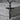 Crucified Christ Pendant, black rhodium, product photo on pedestal