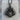 Wolf and Raven Pendant, black rhodium, front product view on pedestal