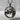 Lion Lioness Pendant, black rhodium, front view on stone surface