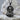 Sacred Heart Nimbus Jesus Pendant, black rhodium, front view on stone