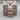 Samurai Hannya Mask Pendant, rose gold plated, on wood block