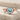 Hexagon Blue Topaz Leaf Ring, rose gold, front view
