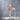 Western Cross Pendant, rose gold, product photo on stone stand