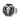Octagonal ram head ring, front view on white background