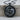 Pisces Koi Fish Zodiac Pendant, black rhodium, front view on wood base