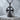 Anchor Cross Pendant, black rhodium plated, front view on stone