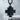 Serbian Firesteel Cross Pendant, black rhodium plated, product view
