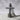 Slim Tube Cross Pendant, black rhodium, front product view