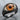 Evil Eye Honey Gaze Ring, black rhodium plated, front view on white