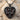 Acanthus Scroll Heart Pendant, black rhodium, front view