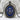 Khanda Blue Enamel Pendant, black rhodium plated, product view