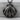 Baptism Shell Relief Pendant, black rhodium plated, front view