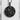 Geometric Flower Medallion Pendant, black rhodium, front view product photo