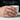 Lucky 13 Enamel Ring, oxidized, worn on model's hand