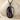 Amethyst Corner Fold Pendant, black rhodium plated, front view