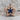Cracked Star Crystal Pendant, rose gold, front view with chain