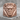Horned Oni Ring, rose gold, front view on stone display