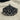 Acanthus Masonic Compass Ring, oxidized silver, angled front view on fabric