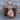 Single Boxing Glove Pendant, rose gold plated, front view on wood