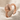 Cable heart ring, rose gold finish, angled product photo