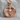 Winged Skull Medallion Pendant, rose gold, front product view on display block