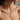 Latin Cross Stepped Pendant, rose gold, worn on neck on model