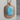 Turquoise Meander Tablet Pendant in rose gold finish, front view
