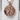 African Savannah Lion Medallion Pendant, rose gold plated, front view on white stone