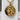 African Savannah Lion Medallion Pendant, gold vermeil, front view on white stone
