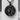 African Savannah Lion Medallion Pendant, black rhodium, front view on white stone