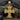 Detailed 925 sterling silver orthodox cross pendant with Jesus Pantocrator and Saints relief engraving front view
