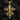Close-up of Jesus figure on silver Christian cross pendant with slanted footrest design